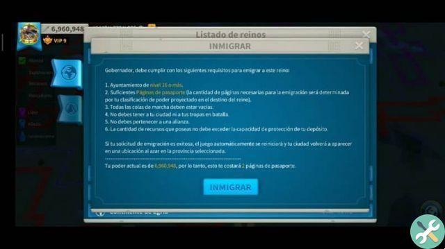 Cómo obtener pasaportes de migración en Rise of Kingdoms - Página de pasaportes