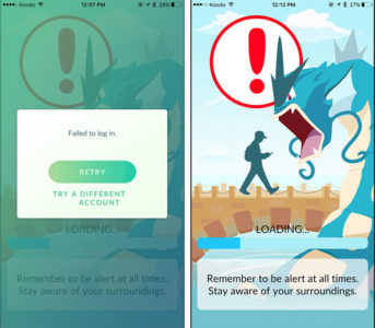 Pokémon Go, lista de bugs conhecidos