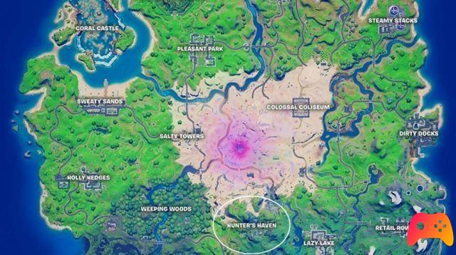 Fortnite - Desafío Lanza fruta en la Guarida del Cazador