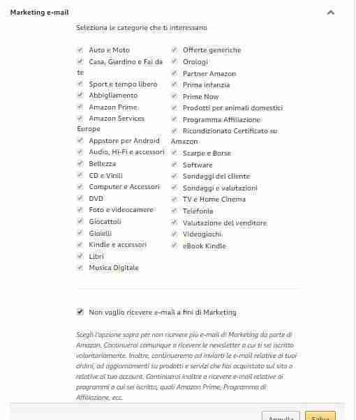 Desactivar el email marketing de Amazon: cómo hacerlo