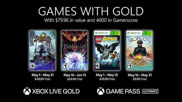 Xbox Live Gold mai 2021 : les titres