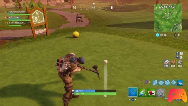 Como completar o desafio Acerte uma bola de golfe do tee ao green em Fortnite