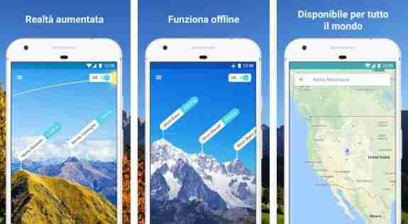 App for the mountains: recognize the peaks and the best routes to take