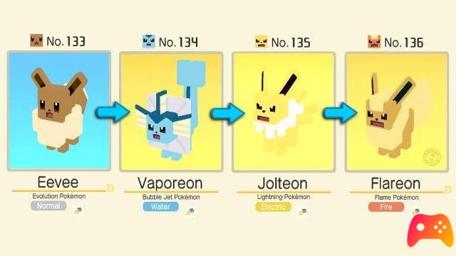 Guia de evolução Eevee no Pokémon Quest