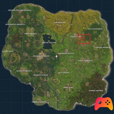 Find the place between Stone Circle, Wooden Bridge and Camper in Fortnite