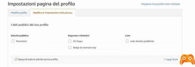 How to make your Amazon account private