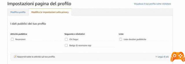 Como tornar sua conta Amazon privada