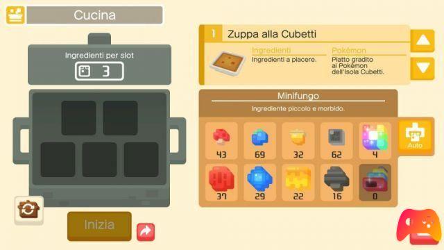 Recipe guide in Pokémon Quest