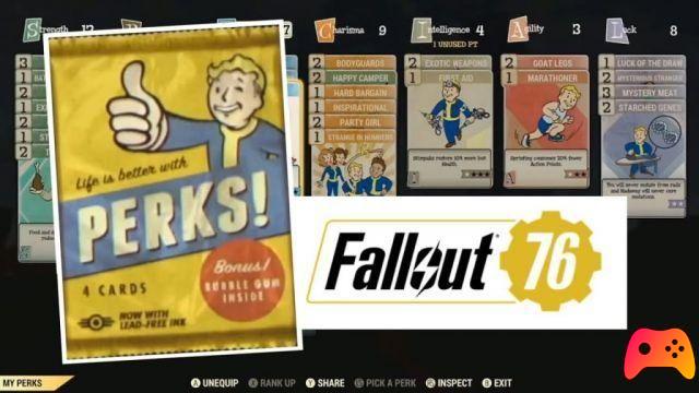 Fallout 76 - Guide de mise à niveau des personnages: cartes et statistiques spéciales