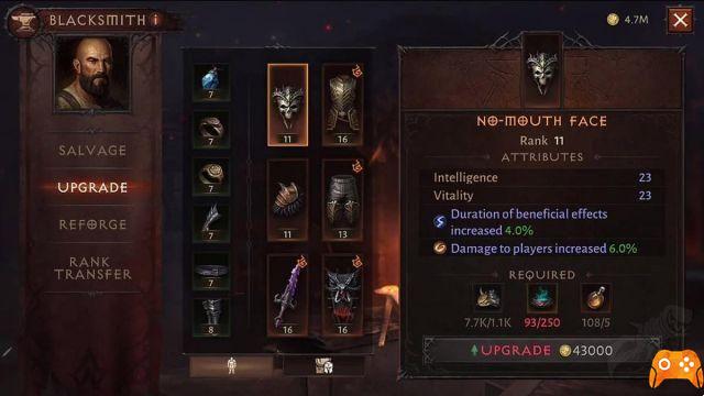 How to upgrade equipment in Diablo Immortal