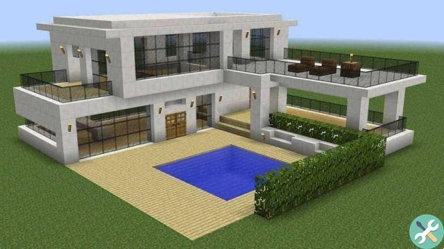 Cómo hacer una increíble casa moderna de concreto en Minecraft ¡Muy fácil!
