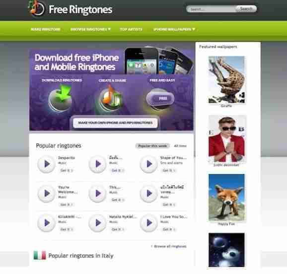 Sites to download free MP3 ringtones